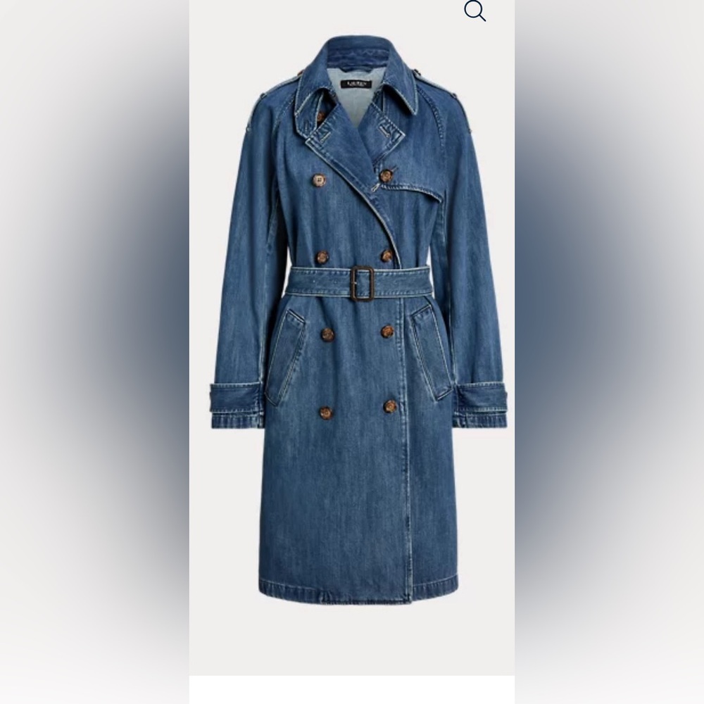 ralph lauren denim trench coat sz 10
